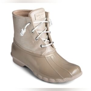 Sperry Women's Saltwater Waterproof Duck Boots, Dove, Size 5M